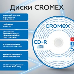 Диски CD-R CROMEX, 700 Mb, 52x, Cake Box (упаковка на шпиле), КОМПЛЕКТ 25 шт., 513776 Диски CD-R CROMEX, 700 Mb, 52x, Cake Box (упаковка на шпиле), КОМПЛЕКТ 25 шт., 513776 - фото 7