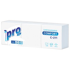Салфетки бумажные 500 шт., 23х23 см, PROtissue COMFORT, "Big Pack", белые, КОМПЛЕКТ 10 пачек, С211 - фото 2