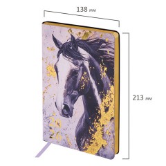 Ежедневник датированный 2026 А5 138x213 мм, BRAUBERG "Vista", под кожу, гибкий, "Majestic horse", 117448 - фото 2