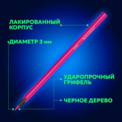 Карандаши цветные BRAUBERG NEON, 12 неоновых цветов, трехгранные, грифель 3 мм, черное дерево, 181852 Карандаши цветные BRAUBERG NEON, 12 неоновых цветов, трехгранные, грифель 3 мм, черное дерево, 181852 - фото 11