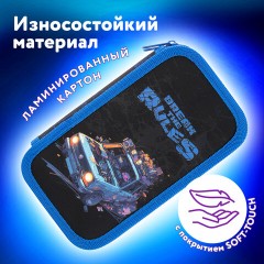 Пенал ЮНЛАНДИЯ, 2 отделения, картон с эффектом soft-touch, 19х11 см, "Rule breaker", 273498 - фото 10