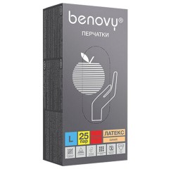Перчатки латексные смотровые 25 пар (50 шт.), прочные, размер L (большой), BENOVY High Risk, ЧЗ Перчатки латексные смотровые 25 пар (50 шт.), прочные, размер L (большой), BENOVY High Risk, ЧЗ - фото 4