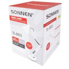 Настольная лампа-светильник SONNEN TL-005, подставка, 40 Вт, Е27, белый, высота 50 см, 237647 - фото 8