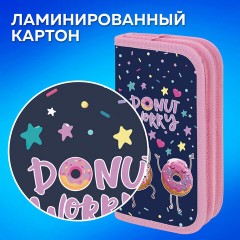 Пенал ПИФАГОР, 2 отделения, ламинированный картон, 19х11 см, "Comic donuts", 273482 - фото 10
