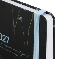 Ежедневник датированный 2027 с резинкой, 145х203 мм, А5, BRAUBERG, твердый, "Васильки", 117835 - фото 3