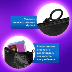 Папка для тетрадей BRAUBERG А4, 1 отделение, пластик, на zip-lock молнии, "Scary dino", 273321 Папка для тетрадей BRAUBERG А4, 1 отделение, пластик, на zip-lock молнии, "Scary dino", 273321 - фото 9