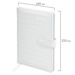 Еженедельник датированный 2026 А5 145х215 мм, BRAUBERG "Party", под кожу, белый, 117179 - фото 2