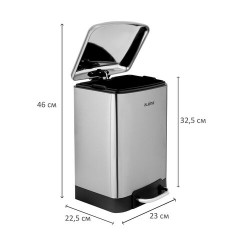 Ведро мусорное с педалью 6 л, крышка с доводчиком, стальное, БЕЗ ОТПЕЧАТКОВ, LAIMA ULTRA, 701567 - фото 7