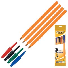 Ручки шариковые BIC "Orange Original", НАБОР 4 ЦВЕТА, узел 0,8 мм, линия 0,3 мм, пакет, 8308541 Ручки шариковые BIC "Orange Original", НАБОР 4 ЦВЕТА, узел 0,8 мм, линия 0,3 мм, пакет, 8308541 - фото 2