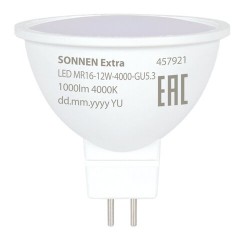 Лампа светодиодная SONNEN EXTRA, 12 (110) Вт, GU5.3, софит, нейтральный белый, 30000 ч, LED MR16-GU5.3-12W-4000, 457921 - фото 2