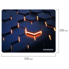Коврик для мыши SONNEN "HOT CELLS" резина + ткань, 250х200х2 мм, 513955 - фото 5