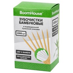 Зубочистки бамбуковые 1000 шт. в индивидуальной бумажной упаковке, BOOMHOUSE (БУМХАУС), 701949 - фото 6