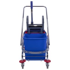 Тележка уборочная BRABIX, 2 съемных ведра 25 л, механический отжим, металлический каркас, 601499 - фото 6