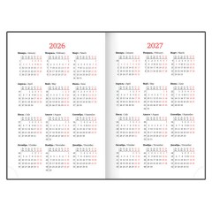 Ежедневник датированный 2026, А5, 138x213 мм, BRAUBERG "Senator", под кожу, черный, 117094 - фото 7