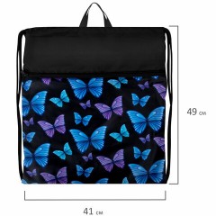 Мешок для обуви BRAUBERG БОЛЬШОЙ, с ручкой, карман на молнии, сетка, 49х41 см, "Fly aways", 272402 - фото 6