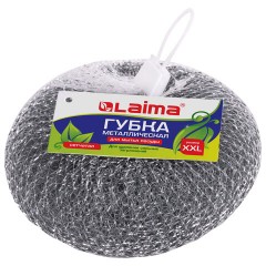 Губка (мочалка) металлическая, сетчатая, 100 г, БОЛЬШАЯ (XXL), для посуды, гриля, плиты, LAIMA, 603106 - фото 2