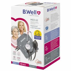 Тонометр B.WELL MED-63, манжета 25-42 см, механический, на плечо Тонометр B.WELL MED-63, манжета 25-42 см, механический, на плечо - фото 12