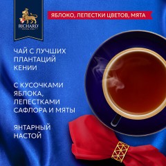 Чай RICHARD "Royal Garden Bouquet" черный с яблоком и мятой, 100 пакетиков по 1,7 г, 102737 - фото 5