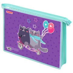 Папка для тетрадей ПИФАГОР А4, 1 отделение, картон/пластик, на молнии, "Bike cats", 272125 Папка для тетрадей ПИФАГОР А4, 1 отделение, картон/пластик, на молнии, "Bike cats", 272125 - фото 3