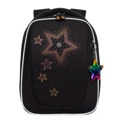 Ранец GRIZZLY анатомическая спинка, с брелоком, для девочек, "STARS", 36х29х18 см, RAf-592-4/3 Ранец GRIZZLY анатомическая спинка, с брелоком, для девочек, "STARS", 36х29х18 см, RAf-592-4/3 - фото 2