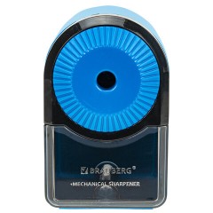 Точилка механическая BRAUBERG ULTRA для чернографитных и цветных карандашей, крепление к столу, цвет корпуса голубой с черным, 271342 Точилка механическая BRAUBERG ULTRA для чернографитных и цветных карандашей, крепление к столу, цвет корпуса голубой с черным, 271342 - фото 3