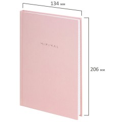 Блокнот А5 134х206 мм, 80 л., твёрдый, клетка, BRAUBERG "Minimal", розовый, 116441 Блокнот А5 134х206 мм, 80 л., твёрдый, клетка, BRAUBERG "Minimal", розовый, 116441 - фото 2