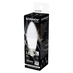 Лампа светодиодная SONNEN EXTRA, 10 (85) Вт, Е27, свеча, нейтральный белый, 30000 ч, LED C37-10W-4000-Е27, 457907 - фото 3
