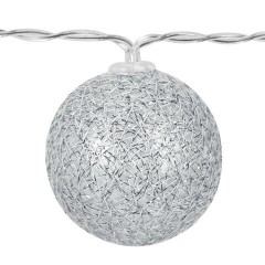 Электрогирлянда-нить комнатная 1,8 м, 16 LED, с насадками, вид: "Шарики", серебро, тёплый белый, на батарейках, ЗОЛОТАЯ СКАЗКА, 592559 - фото 3