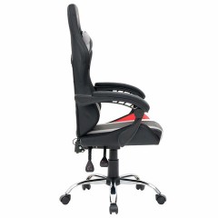 Кресло компьютерное CROMEX (КРОМЕКС) "Quantum GM-155 RGB", подсветка, две подушки, экокожа, черное/красное/серое, 532955 - фото 4