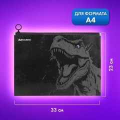Папка для тетрадей BRAUBERG А4, 1 отделение, пластик, на zip-lock молнии, "Scary dino", 273321 Папка для тетрадей BRAUBERG А4, 1 отделение, пластик, на zip-lock молнии, "Scary dino", 273321 - фото 8