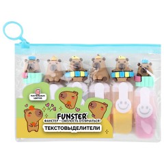 Набор текстовыделителей с топперами 6 ЦВЕТОВ ПАСТЕЛЬ, "КАПИБАРЫ", линия 1-4 мм, FUNSTER (ФАНСТЕР), 152651 - фото 2
