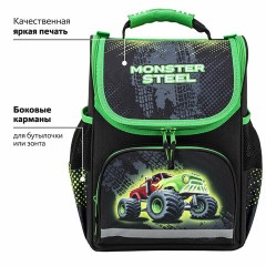 Ранец ПИФАГОР BASIC, 1 отделение, 3 кармана, эргономичная спинка, "Monster steel", 35х28х18 см, 270686 Ранец ПИФАГОР BASIC, 1 отделение, 3 кармана, эргономичная спинка, "Monster steel", 35х28х18 см, 270686 - фото 11