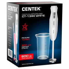 Блендер погружной CENTEK CT-1344, 600 Вт, 2 скорости, 1 насадка, стакан, белый Блендер погружной CENTEK CT-1344, 600 Вт, 2 скорости, 1 насадка, стакан, белый - фото 6