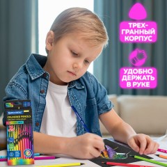 Карандаши цветные BRAUBERG NEON, 12 неоновых цветов, трехгранные, грифель 3 мм, черное дерево, 181852 Карандаши цветные BRAUBERG NEON, 12 неоновых цветов, трехгранные, грифель 3 мм, черное дерево, 181852 - фото 12