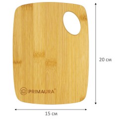 Доска разделочная БАМБУКОВАЯ, 20х15х1 см, отверстие для подвеса, PRIMAURA (ПРИМАУРА) CLASSIC, 702341 - фото 2