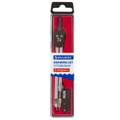 Готовальня BRAUBERG "Architect", 2 предмета: циркуль 140 мм со сгибаемой ножкой, точилка, пенал с подвесом, 210322 - фото 8