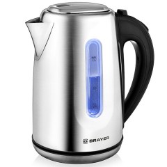 Чайник BRAYER BR1014, 1,7 л, 2200 Вт, закрытый нагревательный элемент, сталь Чайник BRAYER BR1014, 1,7 л, 2200 Вт, закрытый нагревательный элемент, сталь - фото 4