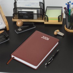 Ежедневник датированный 2026, А5, 138x213 мм, BRAUBERG "Profile", балакрон, коричневый, 117072 - фото 5