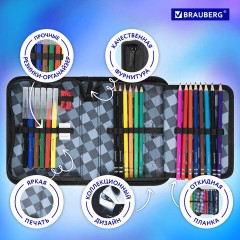 Пенал BRAUBERG с наполнением, 1 отделение, 1 откидная планка, 24 предмета, 21х14 см, "Fast car", 270724 Пенал BRAUBERG с наполнением, 1 отделение, 1 откидная планка, 24 предмета, 21х14 см, "Fast car", 270724 - фото 13