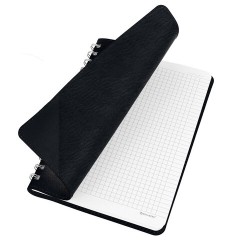 Бизнес-тетрадь на гребне А5 148x218 мм, BRAUBERG "Office PRO", под кожу, клетка, 80 л., чёрная, 111046 - фото 8