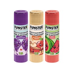 Клей-карандаш ароматизированный FUNSTER (ФАНСТЕР), яблоко, арбуз, виноград, 15 г, ВЫГОДНАЯ УПАКОВКА, 3 штуки на блистере, 274270 - фото 2