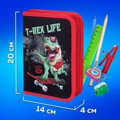 Пенал ПИФАГОР, 1 отделение, 2 откидные планки, полиэстер, 20х14 см, "T-Rex Life", 271513 Пенал ПИФАГОР, 1 отделение, 2 откидные планки, полиэстер, 20х14 см, "T-Rex Life", 271513 - фото 12