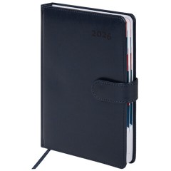Ежедневник датированный 2026 А5 148х218 мм, GALANT "Ritter", под кожу, темно-синий, 117492