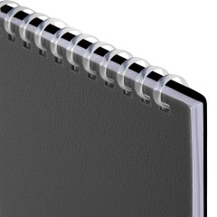 Блокнот МАЛЫЙ ФОРМАТ А6, 60 л., силиконовый гребень, обложка пластик, клетка, BRAUBERG, серый, 117566 - фото 4