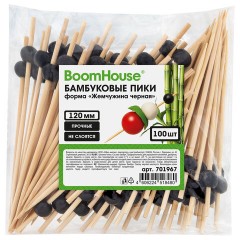 Шпажки-пики для канапе бамбуковые форма "Жемчужина чёрная" 12 см, 100 шт., BOOMHOUSE (БУМХАУС), 701967 - фото 5