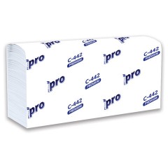 Полотенца бумажные 200 шт., PROtissue (H2) PREMIUM, 2-слойные, белые, КОМПЛЕКТ 21 пачка, 24х21,5 см, Z-сложение, С442 - фото 6