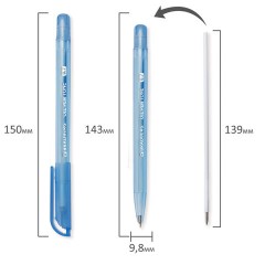 Ручка шариковая масляная BRAUBERG "OIL PEN TONE", СИНЯЯ, корпус тонированный, пишущий узел 0,7 мм, линия 0,35 мм, 142710 - фото 7