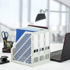 Лоток вертикальный для бумаг BRAUBERG "Office-Expert", 215 мм, 3 отделения, сборный, серый, 238018 - фото 4
