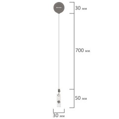 Бейдж вертикальный (85х54 мм), с рулеткой 70 см с клипом, СЛАЙДЕР, серый, BRAUBERG EXTRA, 238846 - фото 6