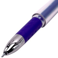Ручка гелевая с грипом BRAUBERG "Fine Gel", СИНЯЯ, игольчатый узел 0,5 мм, линия письма 0,35 мм, 141179 - фото 4